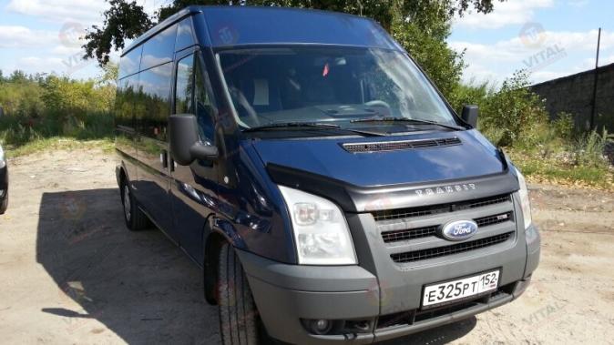 Дефлектор капота (мухобойка) FORD Transit c 2007-2014 г.в. (Форд Транзит) Вип Тюнинг