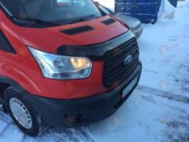 Дефлектор капота (мухобойка) FORD Transit с 2014 г.в. (вариант Б) (Форд Транзит) Вип Тюнинг