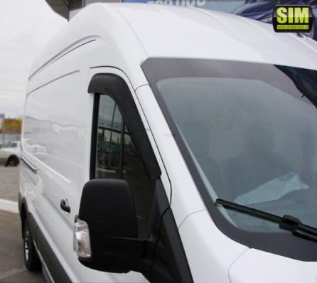 Дефлекторы окон (ветровики) Ford Transit 2014- передние 2шт. (Форд Транзит) SIM