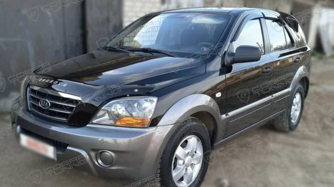 Дефлекторы окон (ветровики) Kia Sorento (BL) 2002-2009 (Киа Соренто) Кобра Тюнинг